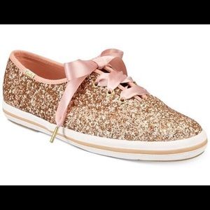 Kate Spade by Keds Rose Gold Sparkle Sneakers Size 7.5